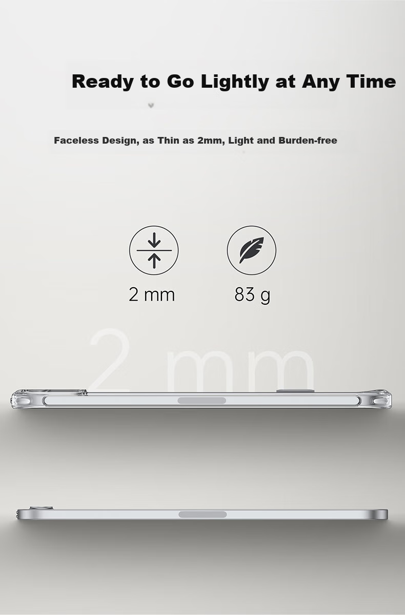 Защитный чехол ESR для iPad Mini 7/6, прозрачный, черный ободок, со скрытой подставкой