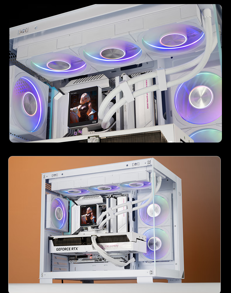 Комплект вентиляторов PCCOOLER F7 X120 ARGB WH 3IN1 White, 120мм, ARGB подсветка, беспроводное подключение, двойной шарикоподшипник