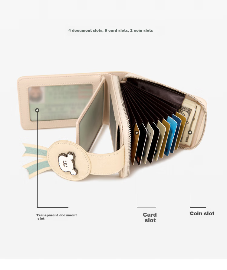 Кошелек Toutou Line Drawing Dog Champion Card Holder, короткий, для девочек, с принтом собаки, на молнии