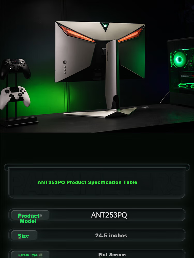 Игровой монитор ANTGAMER ANT253PQ, 24.5 дюйма, 2K (2560x1440), 300 Гц, 1 мс, IPS, HDR400, G-Sync/FreeSync