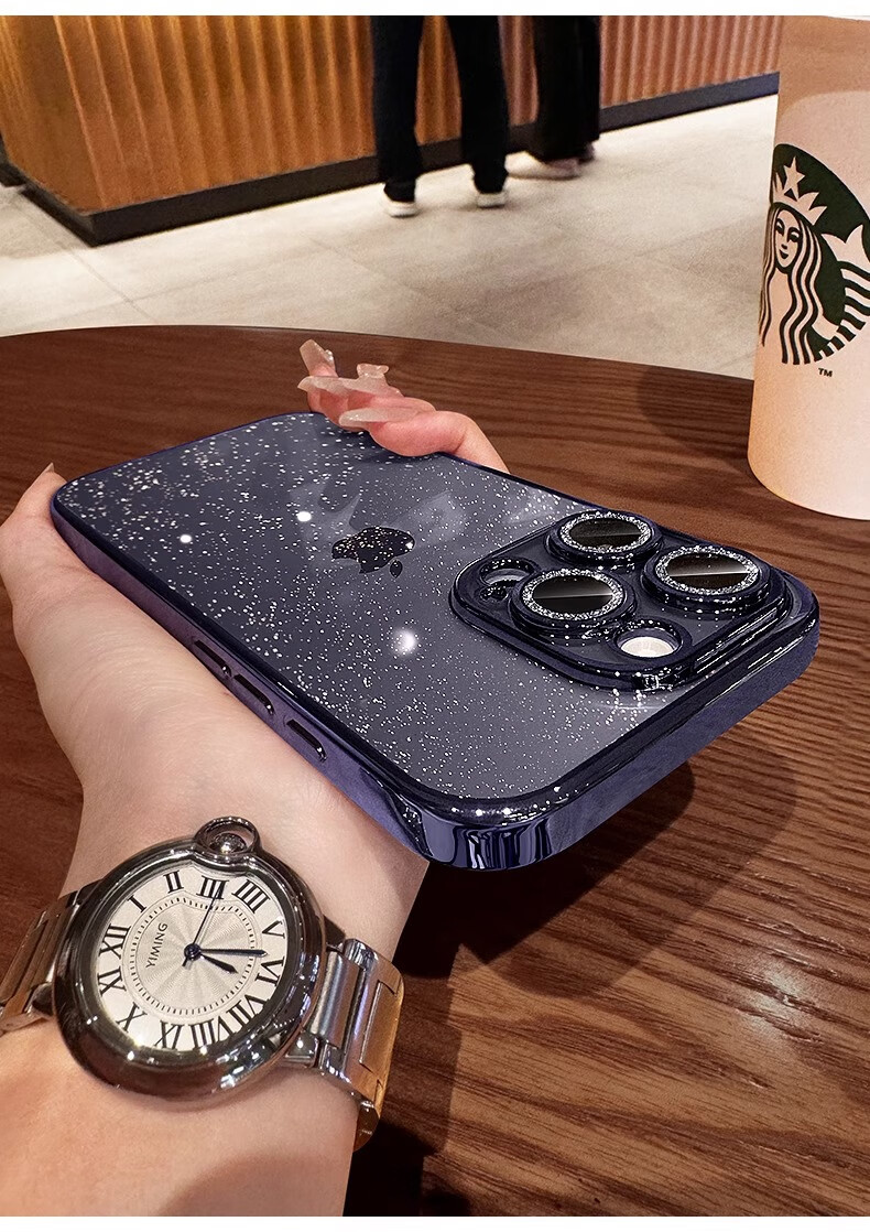 Чехол для iPhone 15 Pro DIVI "Starry Galaxy", прозрачный, защитный, противоударный, с защитой камеры