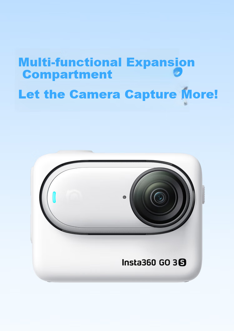 Экшн-камера Insta360 GO 3S 4K, водонепроницаемая, с функцией стабилизации, для велоспорта и влогов, 128 ГБ, белый