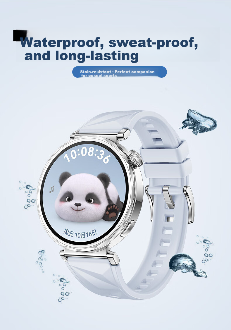 Ремешок Xiaopijiang для Huawei Watch GT6/GT5Pro, силиконовый, с узором "ледяной кристалл", женский, универсальный для 42/41мм циферблата, черный