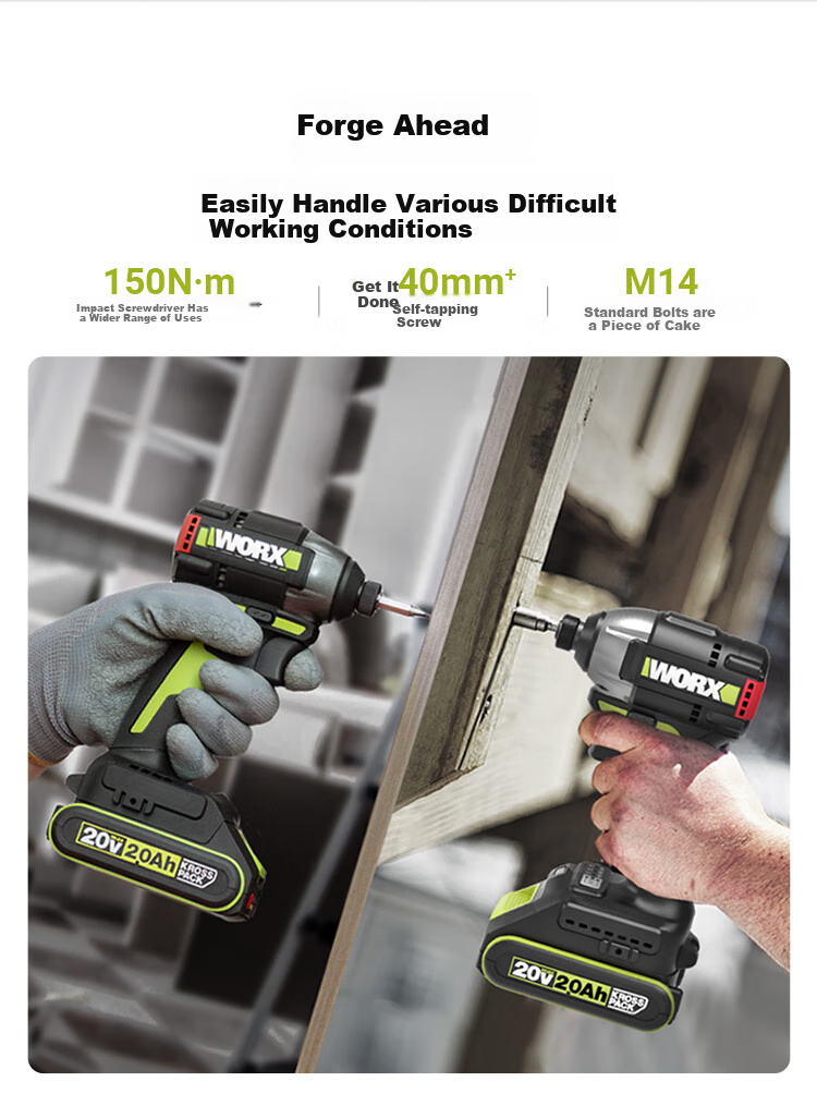 Бесщеточная мини-электрическая отвертка WORX 20V WU292DS.9 (без аккумулятора), литиевая аккумуляторная дрель, электрическая отвертка