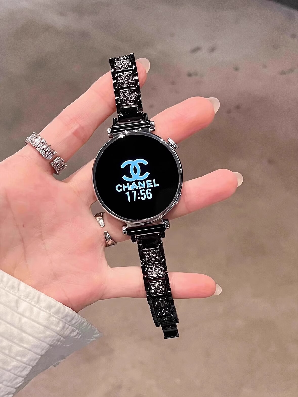 Ремешок CHENSONG для Huawei Watch 5 42mm, GT4/GT5/GT5 Pro, металлический, с полным бриллиантовым дизайном, серебристый