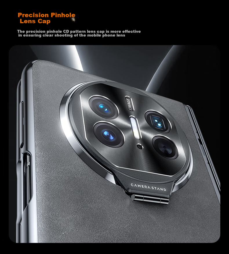 Чехол-книжка Ougedi для Huawei Mate X5, из натуральной кожи, с защитой камеры, противоударный, бизнес-стиль, светло-серый