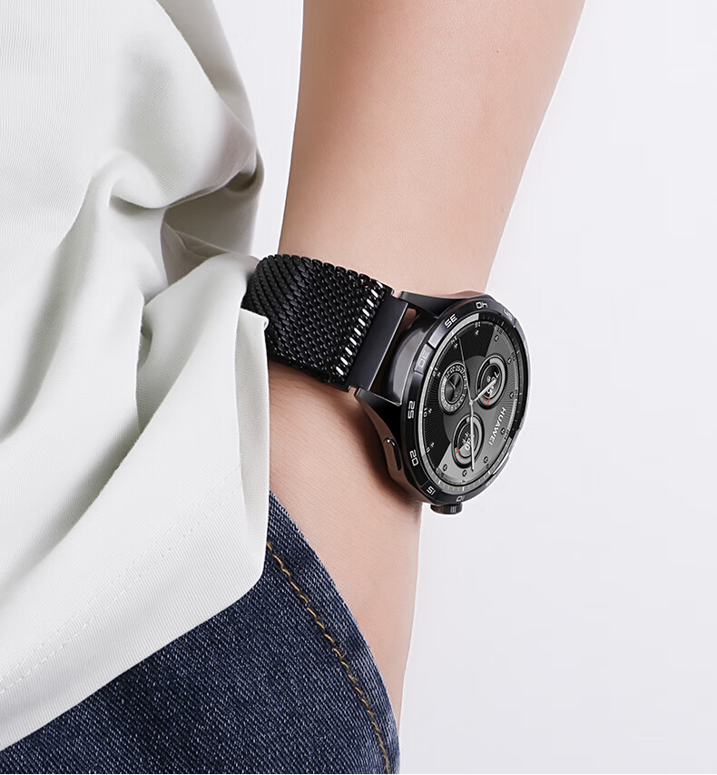 Ремешок Weiqiantu для Huawei Watch GT6/6 Pro/GT5/5 Pro/Watch5/4 Pro/GT4, титановый, миланская петля, с парашютной пряжкой, титановый цвет, 22 мм