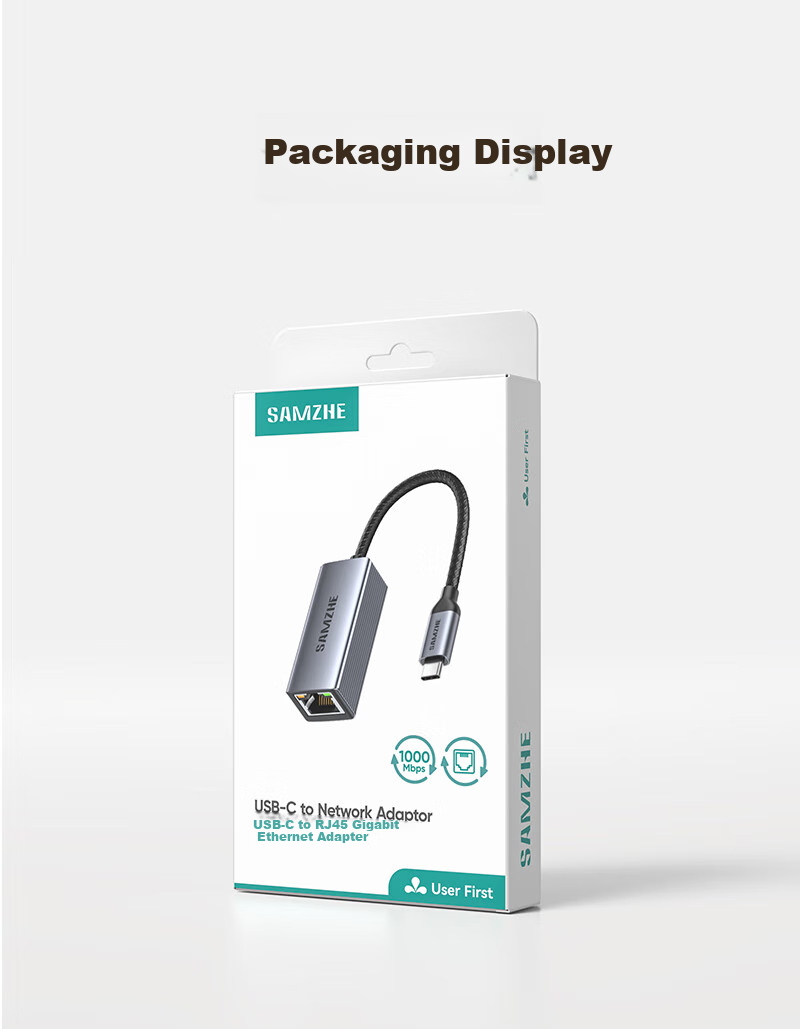Адаптер SAMZHE USB-C на RJ45 Gigabit Ethernet, проводная сетевая карта, конвертер для MacBook, ноутбуков Huawei, телефонов