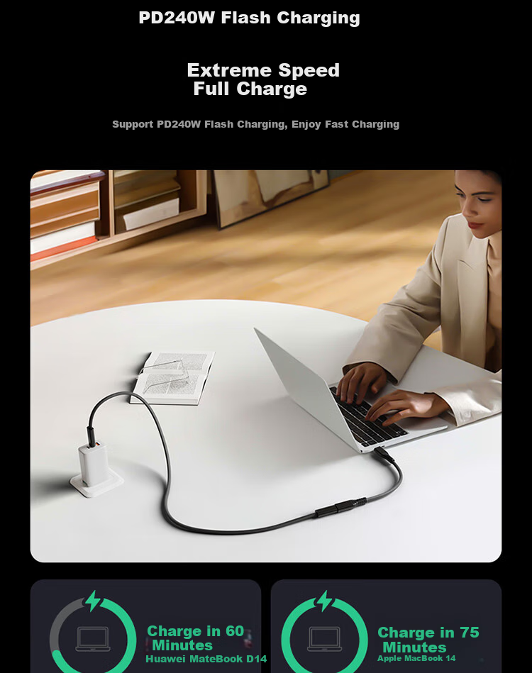 Кабель-удлинитель ULT-unite Thunderbolt 5, мама-папа, 16K HD, 120 Гбит/с, 240 Вт, 0.8 м