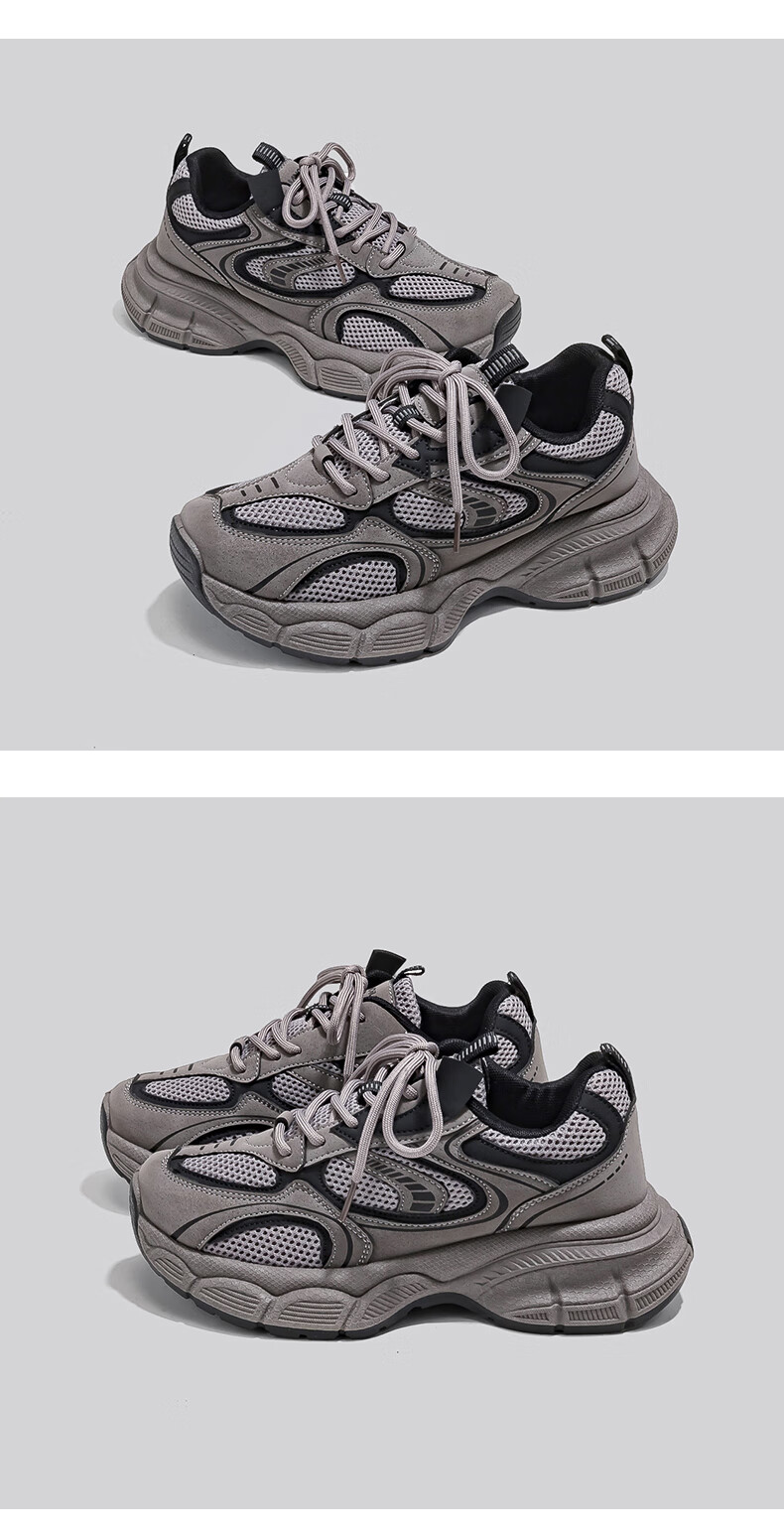 Женские кроссовки HUANQIU, модные черные кеды в стиле "dad shoes", новинка осени 2025, универсальные повседневные кроссовки на толстой подошве