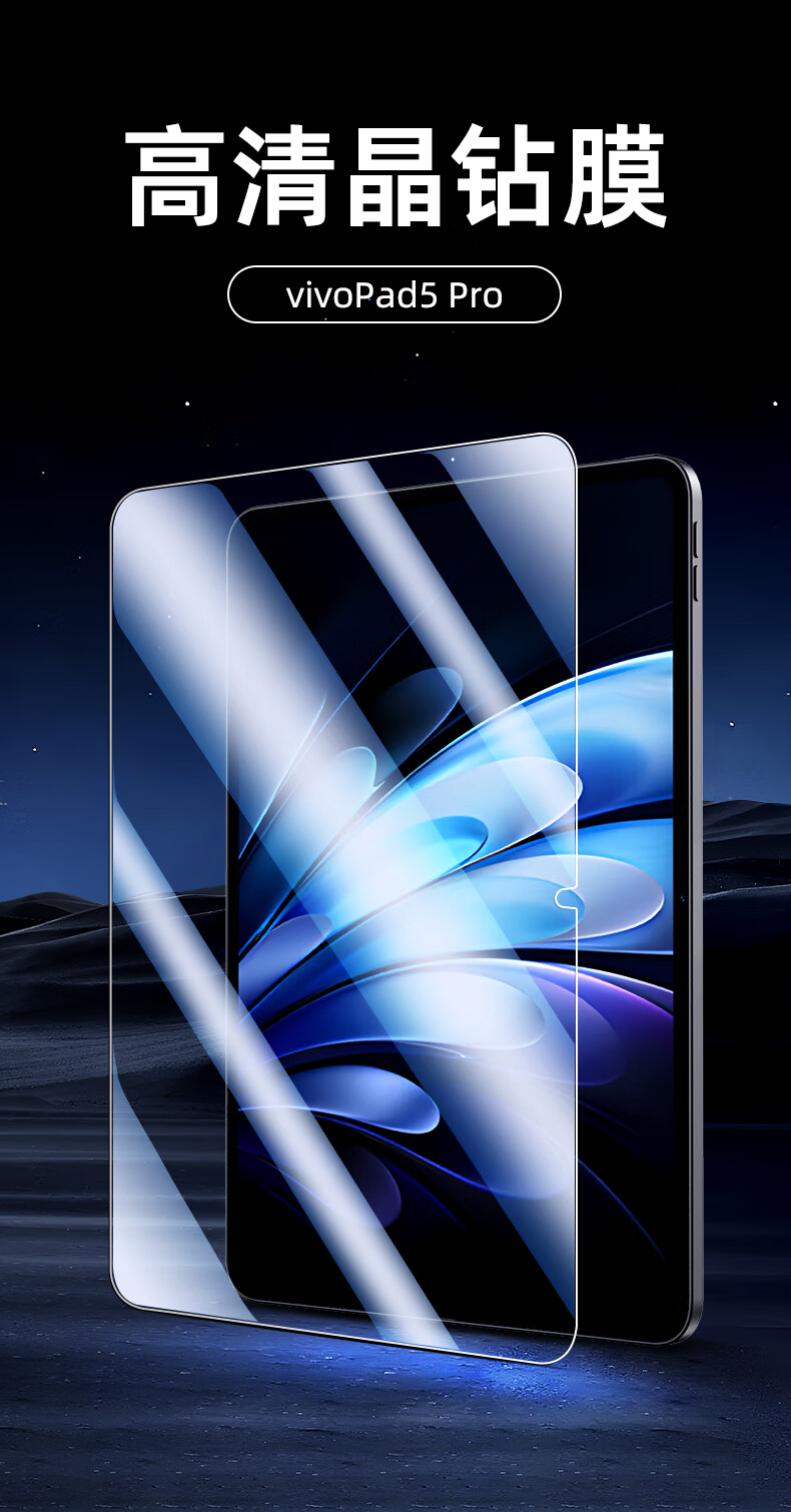 Защитная пленка Smorss для планшета Vivo Pad 5 Pro 13 дюймов, закаленное стекло, полноэкранное покрытие, защита от отпечатков пальцев, высокая четкость, высокая прозрачность