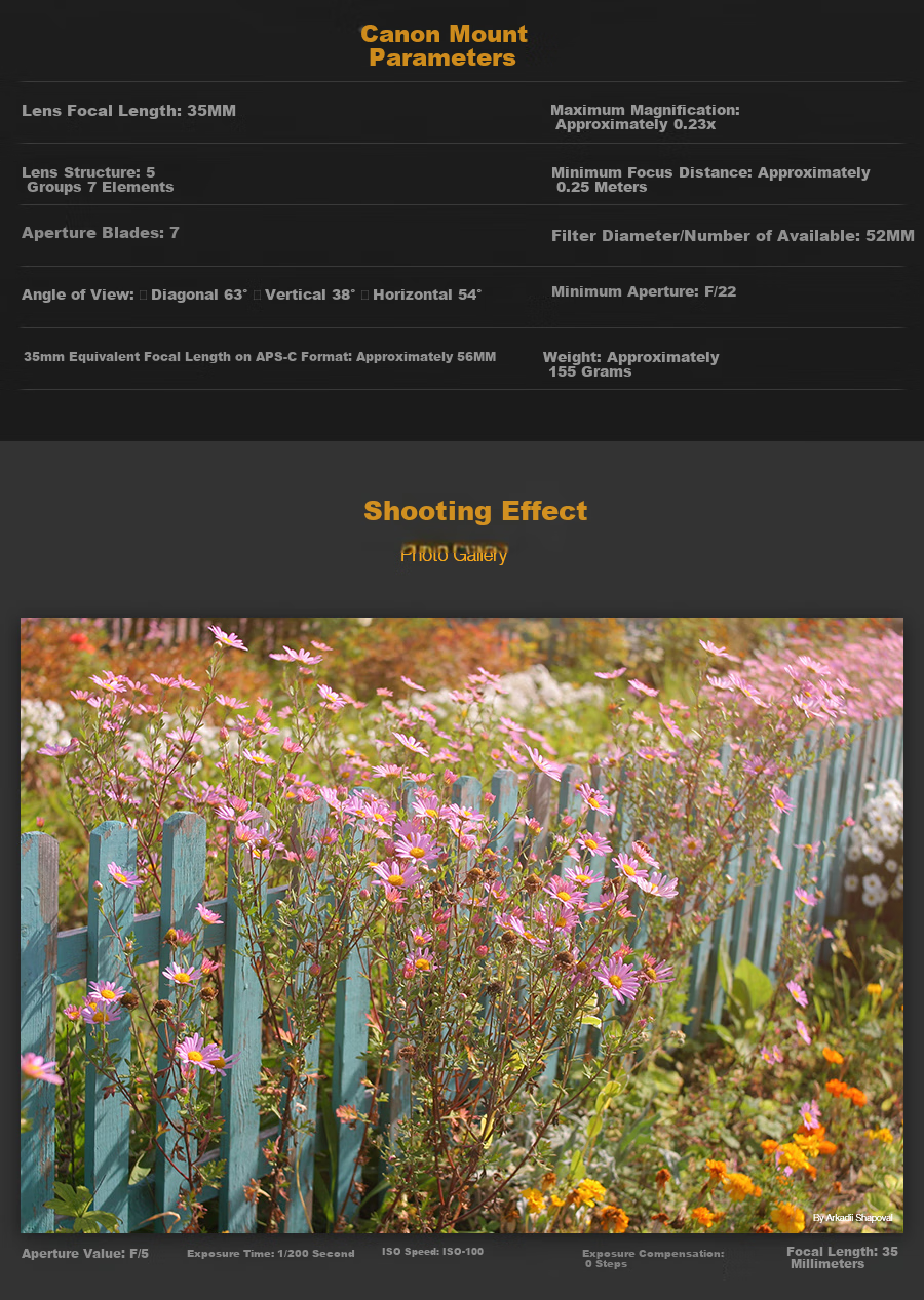 Объектив YONGNUO YN35mm F2 для Canon EF, полнокадровый, широкоугольный, с фиксированным фокусным расстоянием F2.0