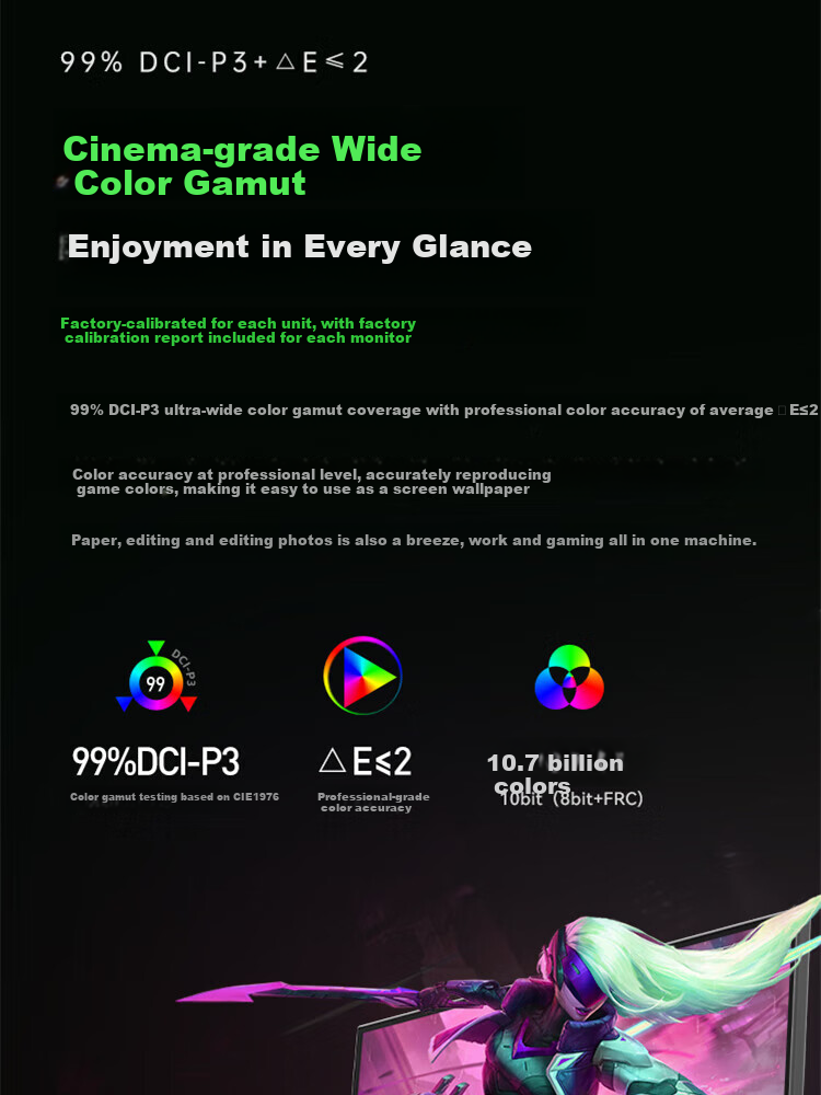Игровой монитор ANTGAMER ANT253PQ, 24.5 дюйма, 2K (2560x1440), 300 Гц, 1 мс, IPS, HDR400, G-Sync/FreeSync