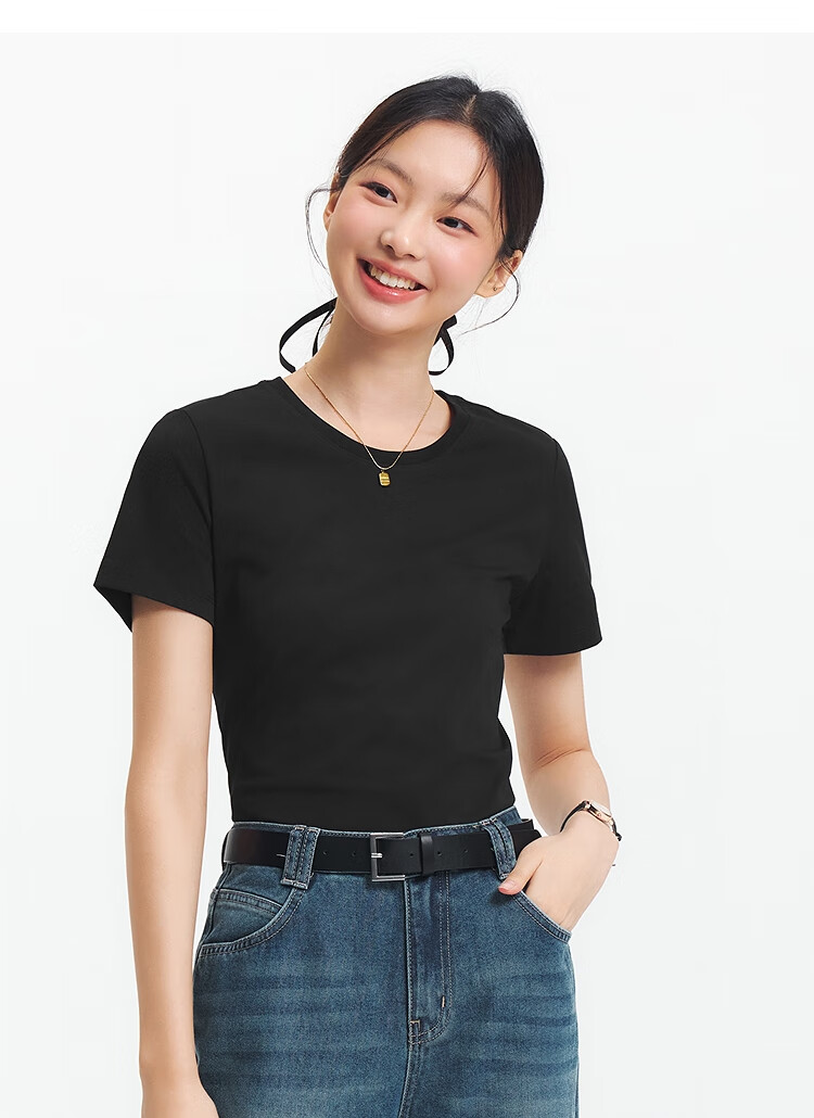 Женская футболка Semir, короткий рукав, укороченный крой, летняя, размер S, светло-цветочный серый