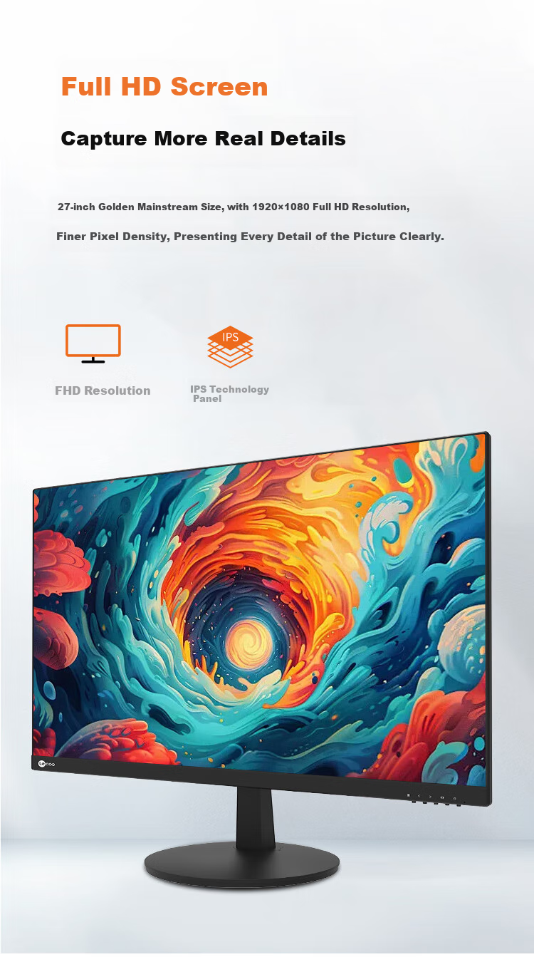 Монитор Lecoo Lenovo 27-дюймовый 120 Гц Full HD, узкая рамка, низкий уровень синего света, для дома и офиса, развлечений, модель B2721-3