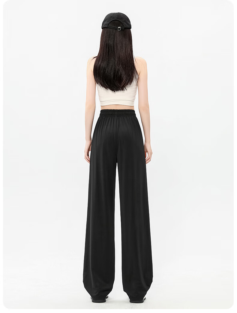 Повседневные брюки Jeanswest для женщин, осенние, свободные, удобные, универсальные, с кулиской, из ледяного шелка, защищающие от солнца, темно-серые, XL