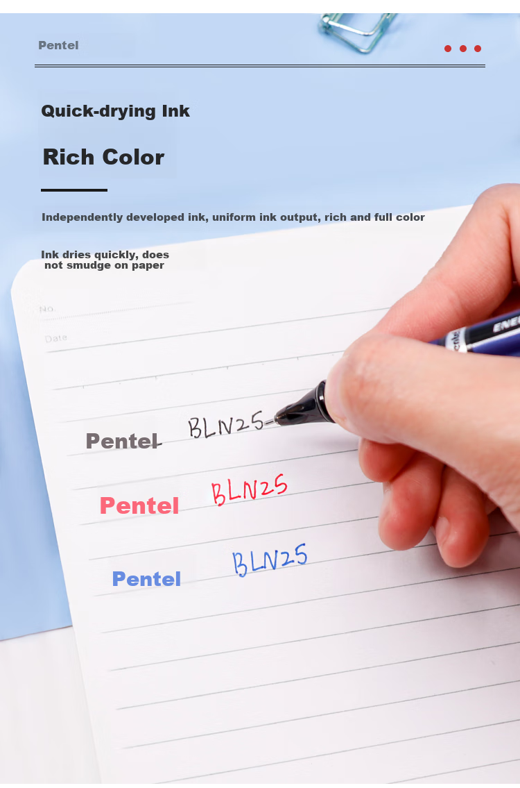 Набор гелевых ручек Pentel BLN25, 0.5 мм, черный, 12 шт.