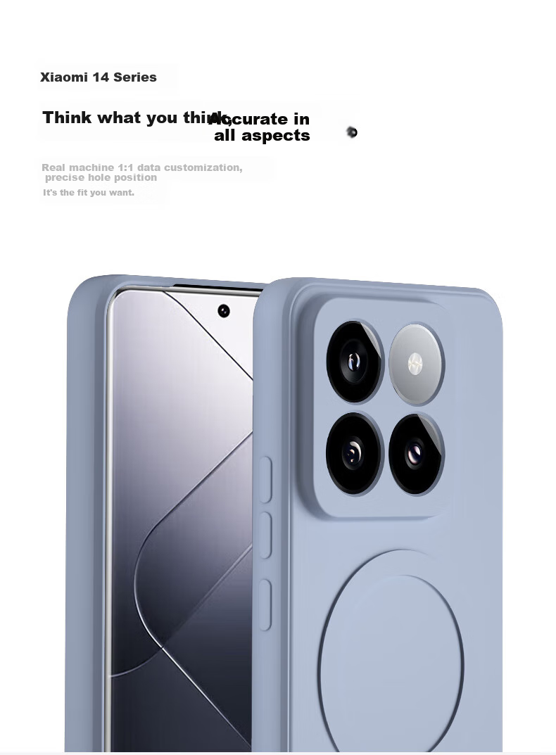 KEKLLE Чехол-накладка с MagSafe для Xiaomi 14 Pro, жидко силиконовый, защита от падений, белый