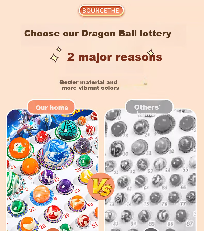 Лепрекон Dragon Ball Эластичный Мяч, Прыгучий Мяч Игрушка, Тяни-Толкай Игра, Слепой Ящик, Большой Размер, Светящийся, Мигающий, Подарок на Весенний Фестиваль и Новый Год