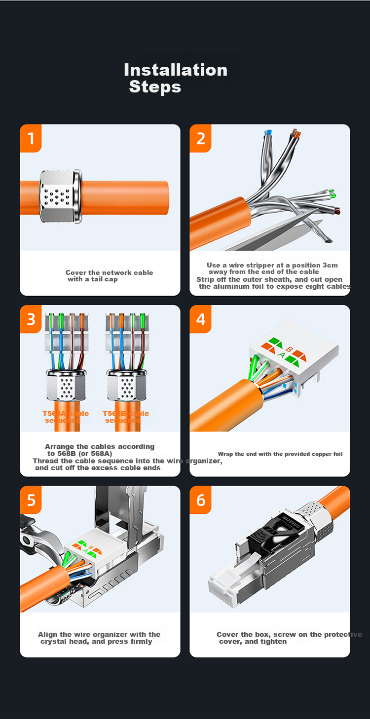 Кабельный коннектор SAMZHE CAT7 Shielded Tool-Free Crystal Connector, без инструментов, RJ45, позолоченный, 50U, одинарная упаковка MDC73