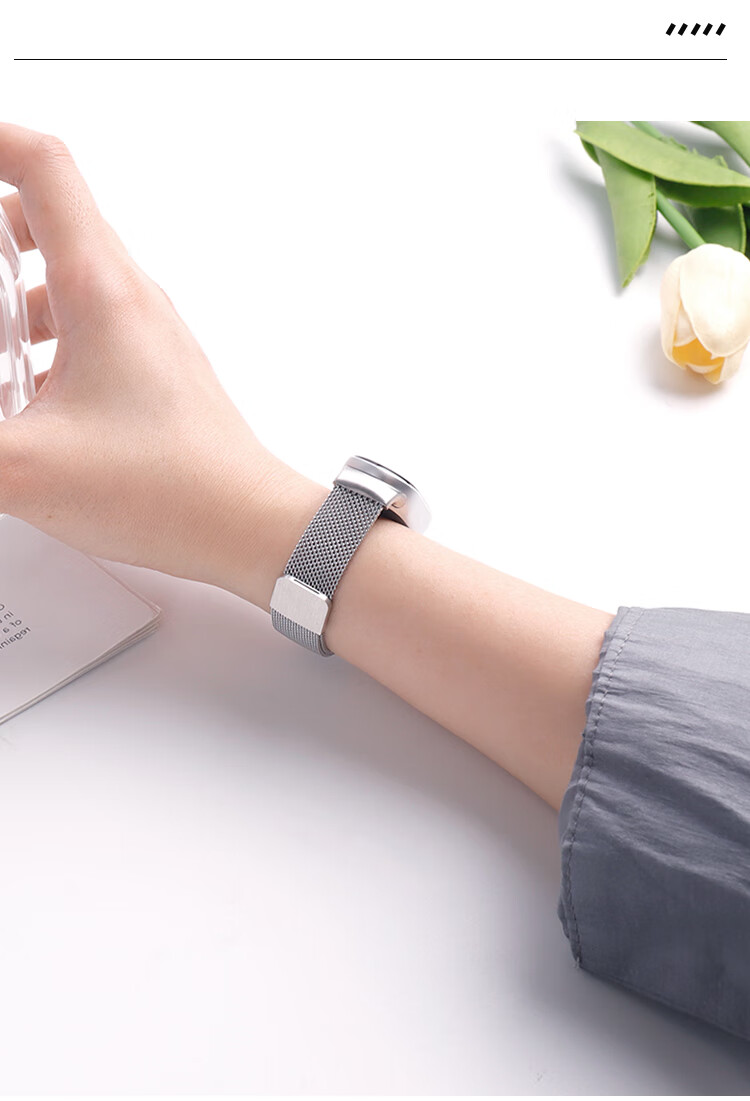 Металлический ремешок MSSM Milanese Loop для Xiaomi Mi Band 9/8/NFC, серебристый