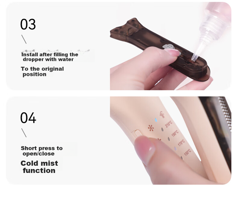 LivChic Выпрямитель для волос с холодным паром SPA, с отрицательными ионами, увлажняющий и не повреждающий волосы, двойного назначения (выпрямление и завивка), Инструмент для выпрямления волос, Широкая пластина, Подарок на Новый год