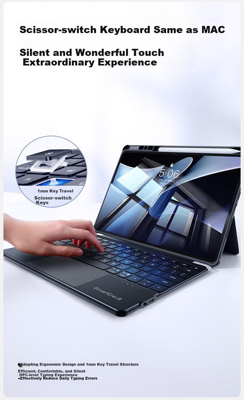 Чехол-клавиатура Shanmo для Huawei MatePad 11.5/11.5s/Air 11.5-дюймов, разъемная клавиатура с защитой, магнитный чехол с регулируемой высотой