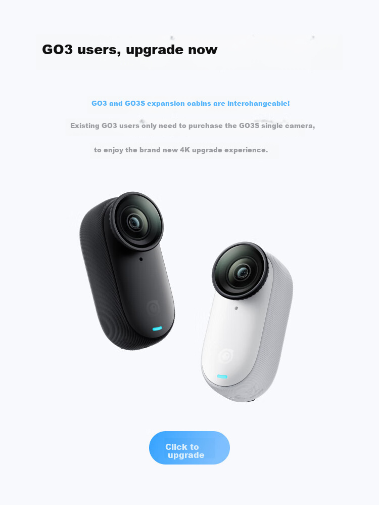 Экшн-камера Insta360 GO 3S 4K, водонепроницаемая, с функцией стабилизации, для велоспорта и влогов, 128 ГБ, белый