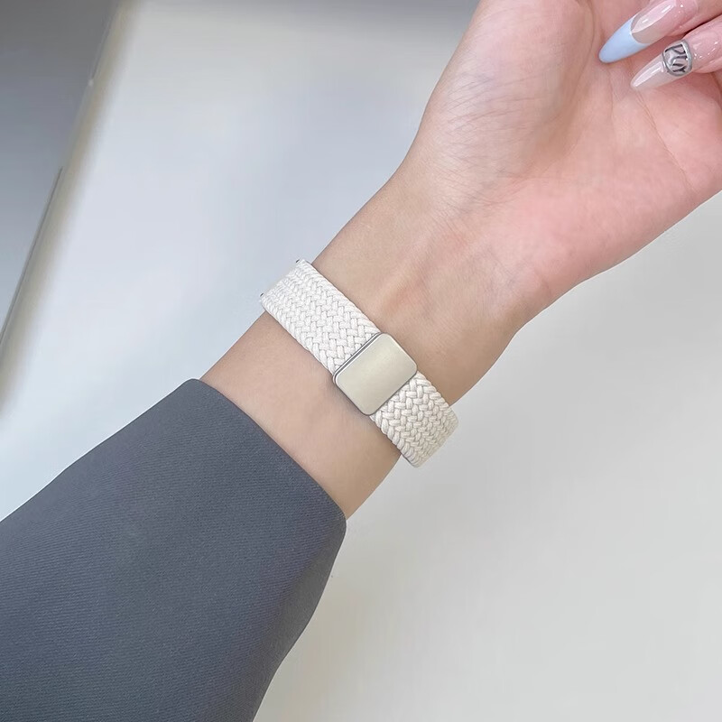 Ремешок Iboann из плетеного нейлона с магнитной застежкой для Xiaomi Band 9/10, совместимый с Xiaomi Band 8, дышащий летний стиль, универсальный аксессуар для Xiaomi 9/8, цвет "Звездное небо"
