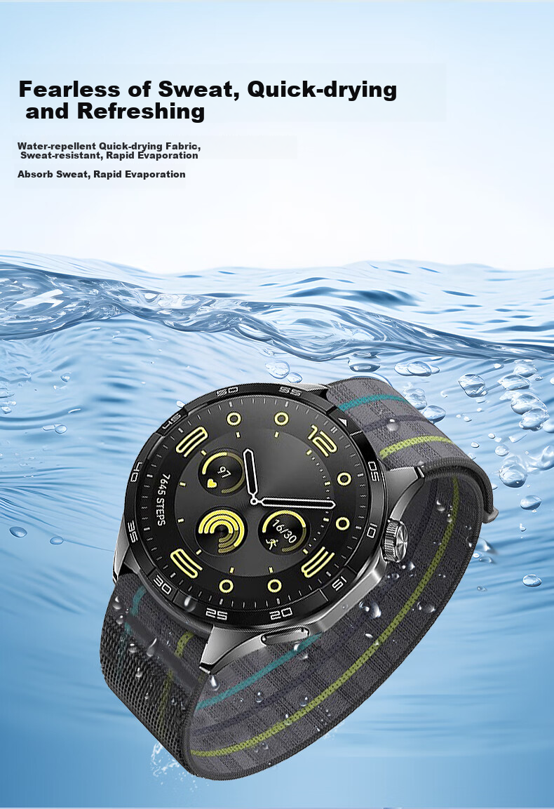 Спортивный ремешок JINGZ для Huawei Watch GT6/GT6pro, совместимый с GT5/4/3pro, нейлоновый, водонепроницаемый, спортивный, дышащий, петля для мужчин и женщин, 46/48