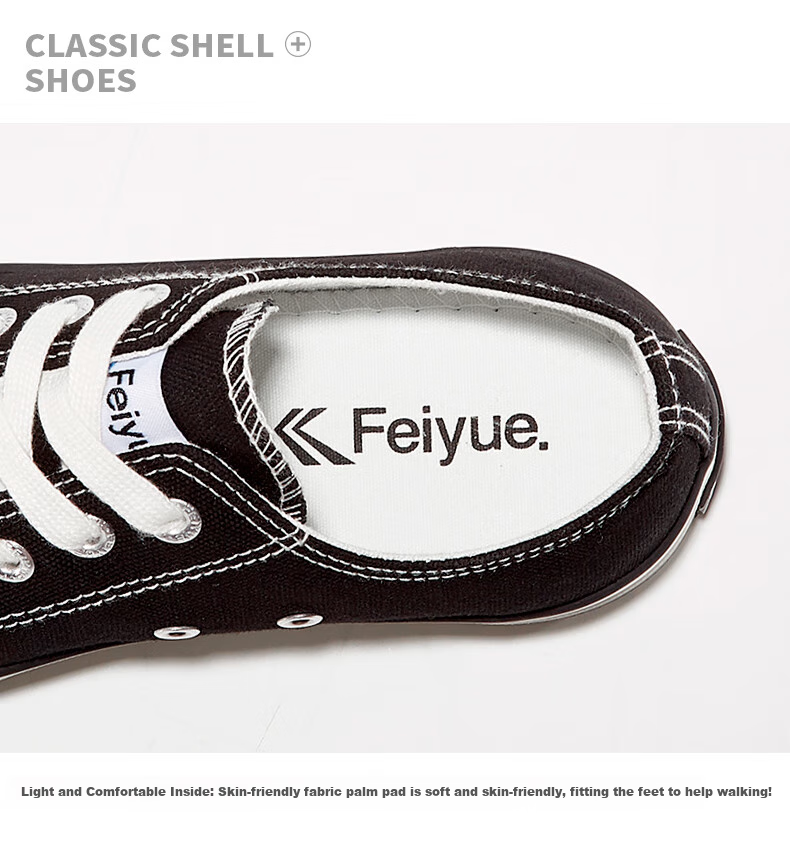 Мужские кроссовки Feiyue, модель RECREATION, классические повседневные, из текстиля, на шнуровке, черные, размер 40