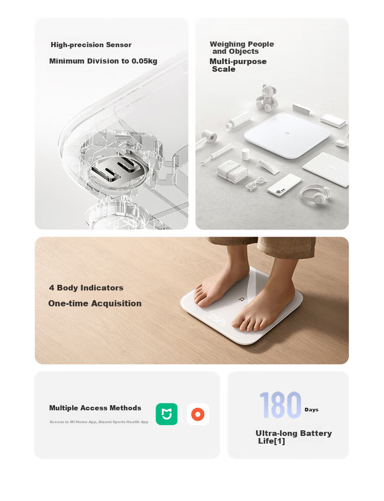 Умные весы Xiaomi Mijia S200, синие, для дома, с высокоточным измерением данных через приложение