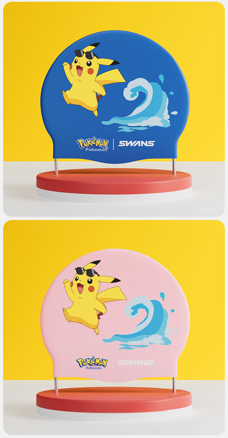 Детская шапочка для плавания Suanshi Pokemon, силиконовая, непромокаемая, с защитой для ушей, для мальчиков и девочек