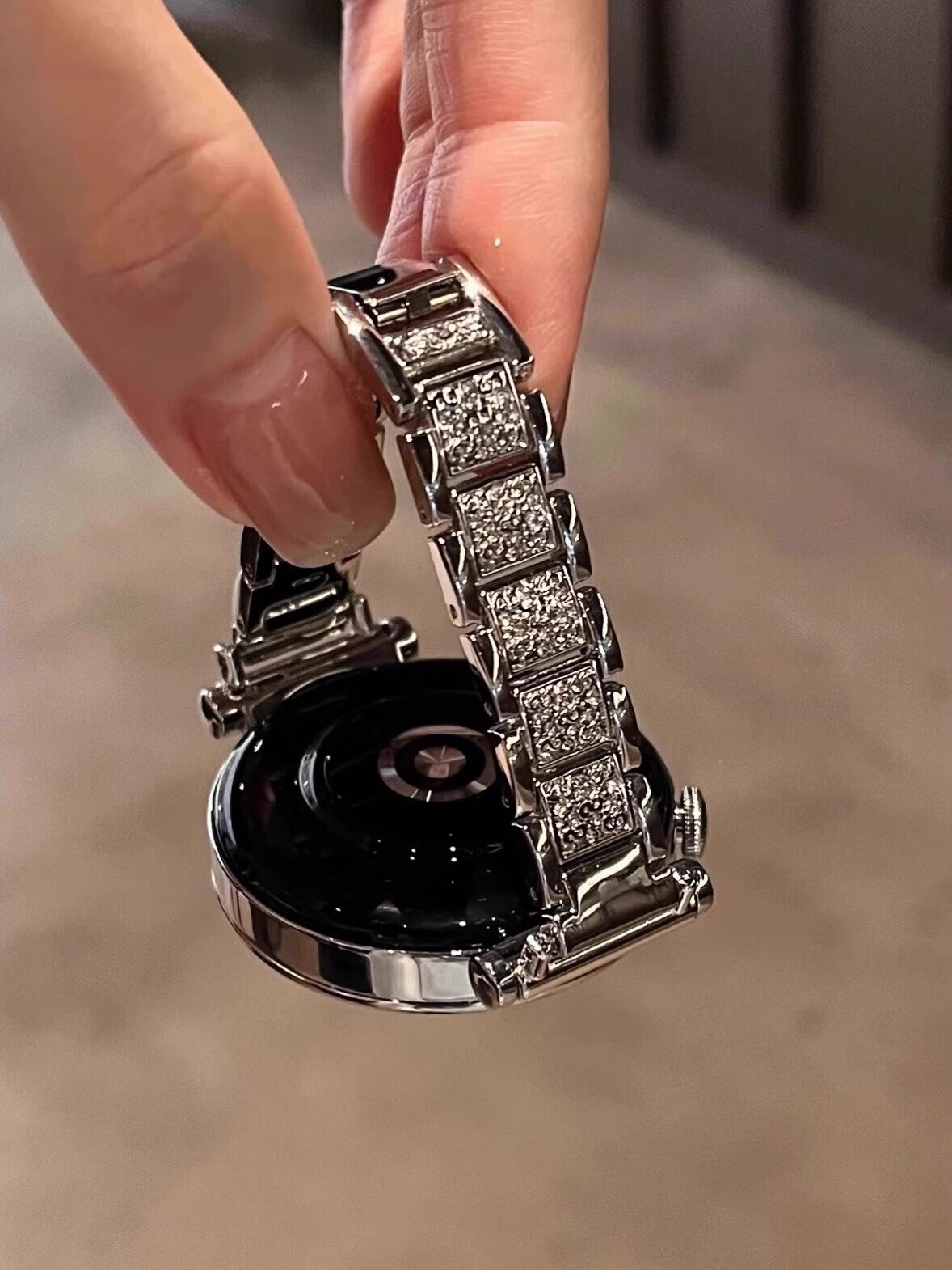 Ремешок CHENSONG для Huawei Watch 5 42mm, GT4/GT5/GT5 Pro, металлический, с полным бриллиантовым дизайном, серебристый