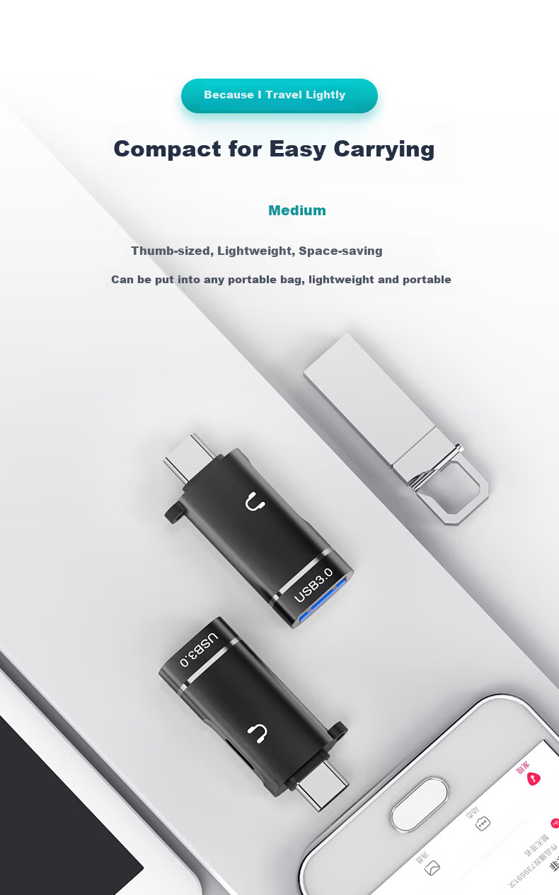 Переходник WANJEED Type-C на USB 3.0, OTG конвертер для Android, Huawei, Xiaomi, планшетов, U-дисков, клавиатур, мышей, автомобильных зарядных устройств, музыкальных плееров, кард-ридеров