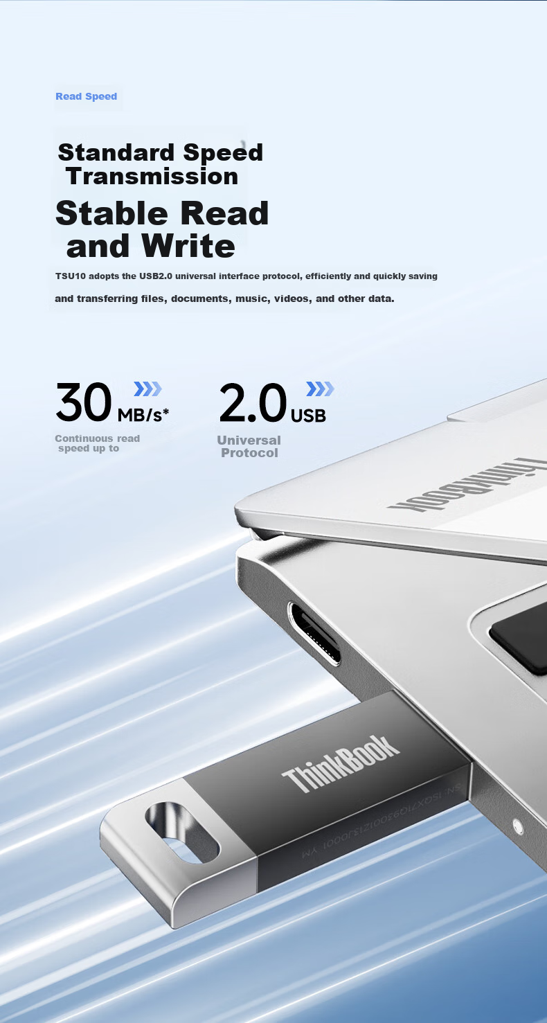 USB-накопитель ThinkPad Lenovo ThinkBook 64GB USB 2.0, флэш-накопитель для офиса, учебы, бизнеса, автомобилей, TSU10