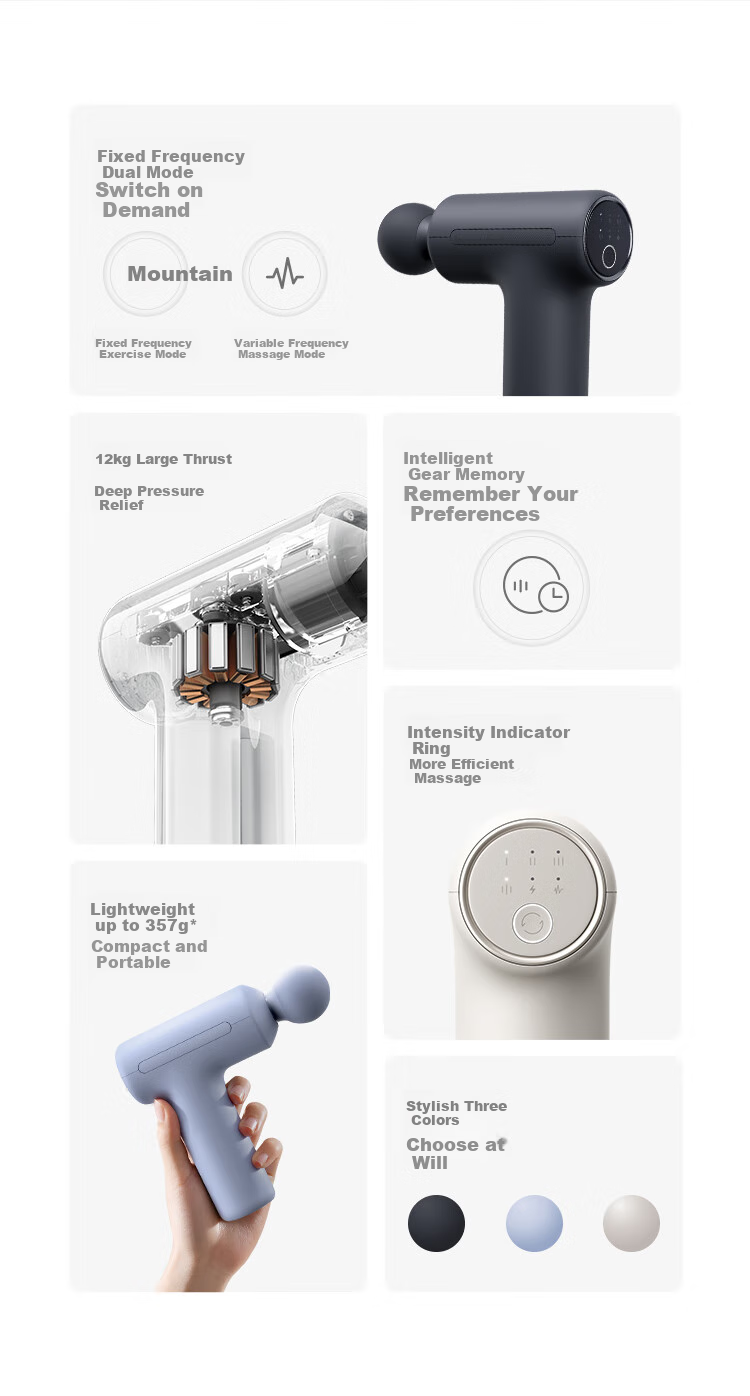 Мини-массажный пистолет Mijia Xiaomi 3, светло-песочный цвет, фитнес-массажер для мышц всего тела, подарок