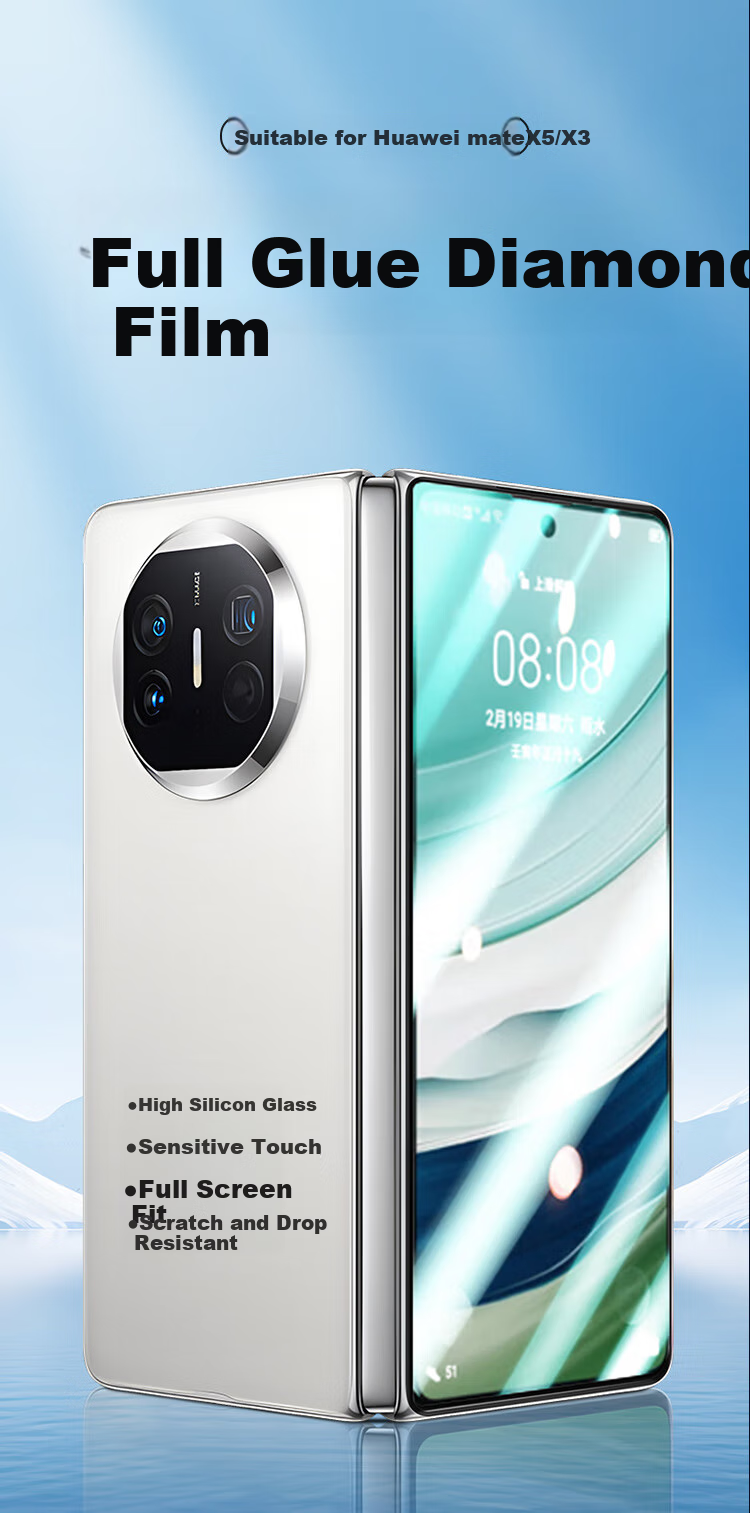 Защитное стекло для экрана KOOLIFE для Huawei Mate X5, совместимое с Mate X5/X3/Collector's Edition, полноадгезивное закаленное стекло, высокая четкость, покрытие на весь экран, защита от разбития, защита от отпечатков пальцев, защитная пленка для внешнего экрана