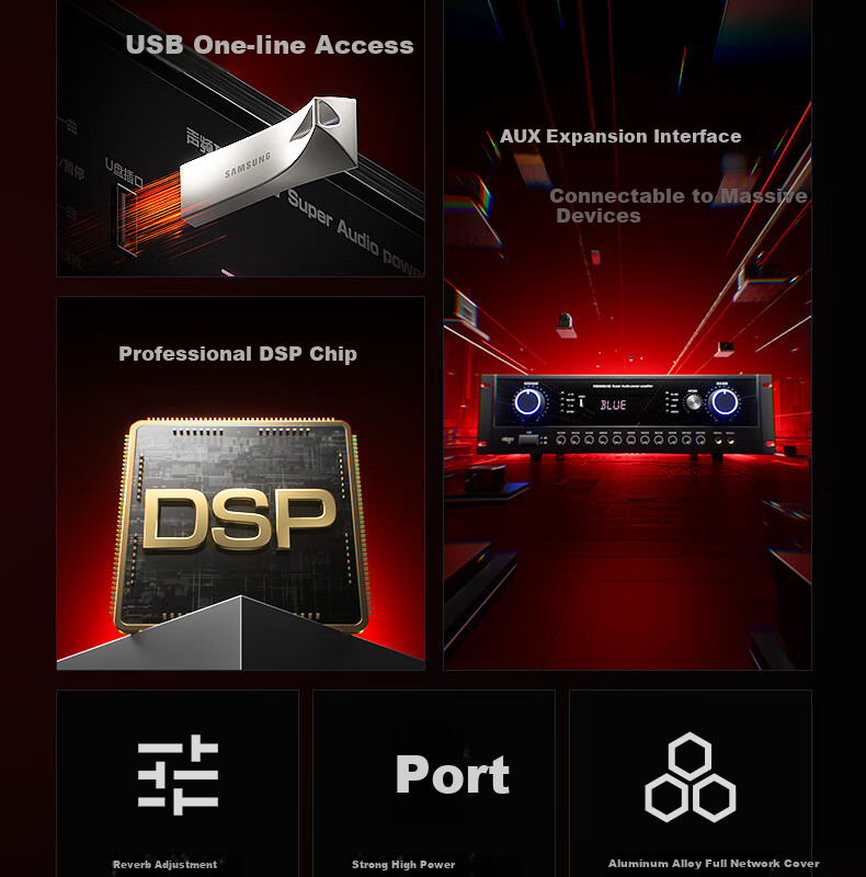 Усилитель Aiguozhe G15, акустическая система для конференц-залов, 200 Вт, Bluetooth, USB, AUX