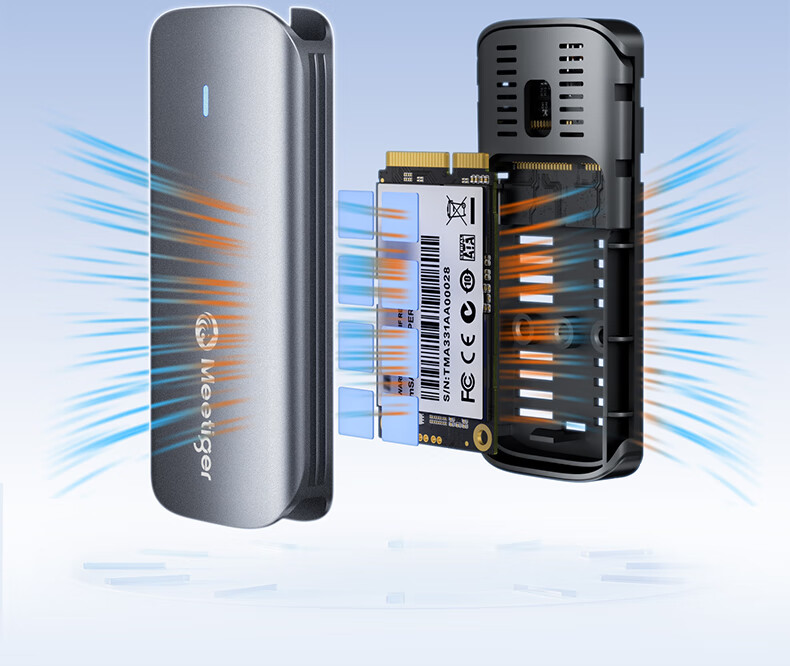 Внешний корпус M.2 NVMe SSD Mihu GM05, USB Type-C, 5 Гбит/с, алюминиевый сплав, для SSD 2230/2242/2260/2280, черный