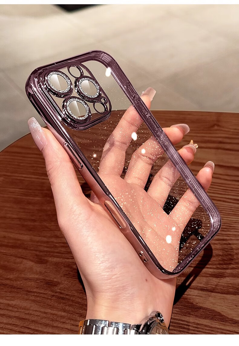 Чехол для iPhone 15 Pro DIVI "Starry Galaxy", прозрачный, защитный, противоударный, с защитой камеры