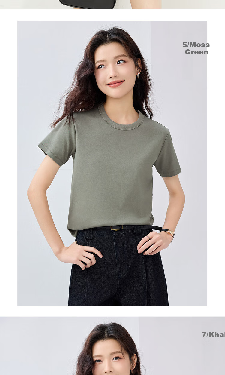 Женская футболка Giordano, короткий рукав, 100% хлопок, дышащая, однотонная, с круглым вырезом, размер L, цвет бирюзовый