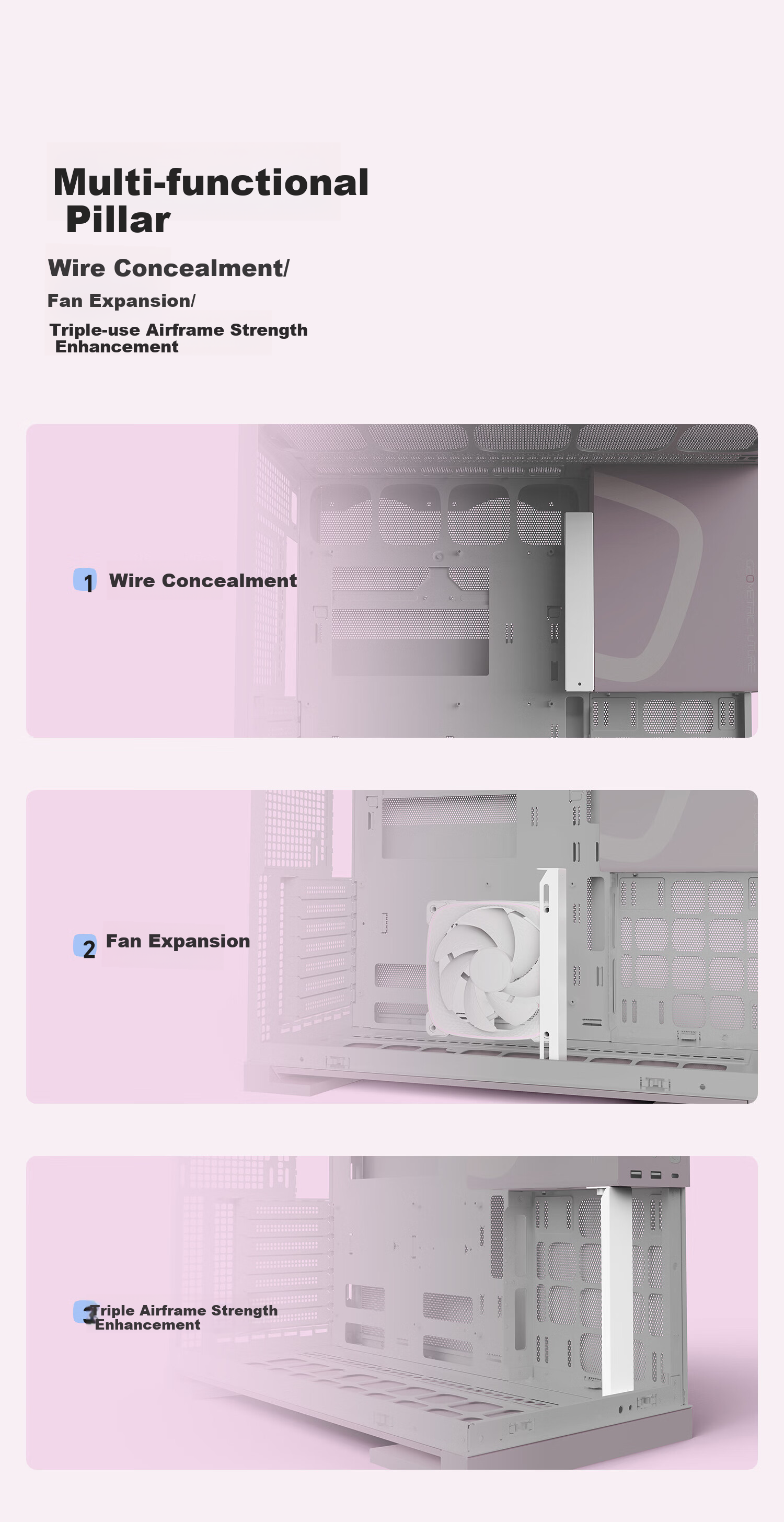 Корпус GeometricFuture Model5 Wukong Pink Limited Edition для компьютера, Розовый