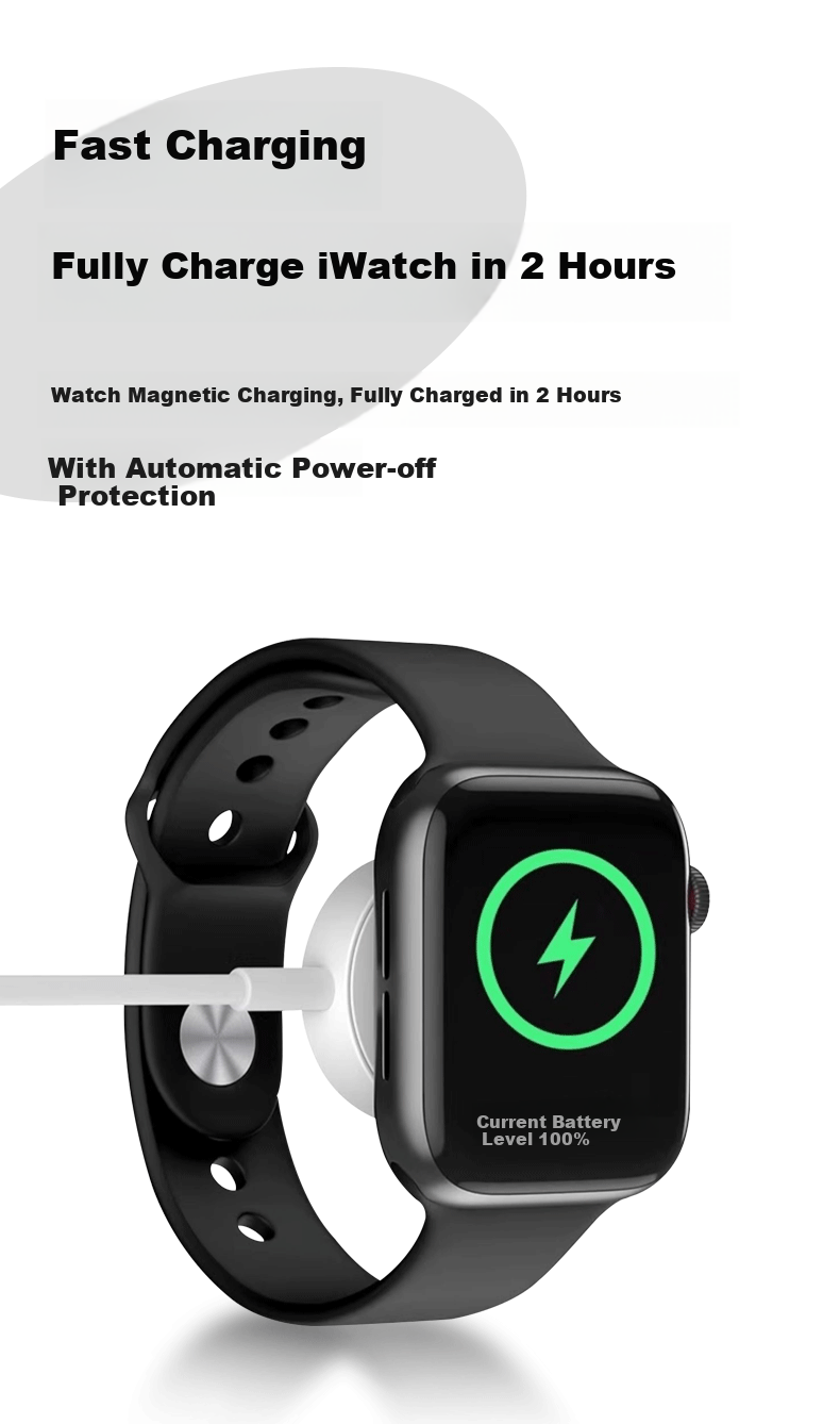 Беспроводная док-станция Masentek для Apple Watch, совместимая с кабелями Type-C/USB, магнитная подставка для зарядки Apple Watch Series 1-9, SE, Ultra