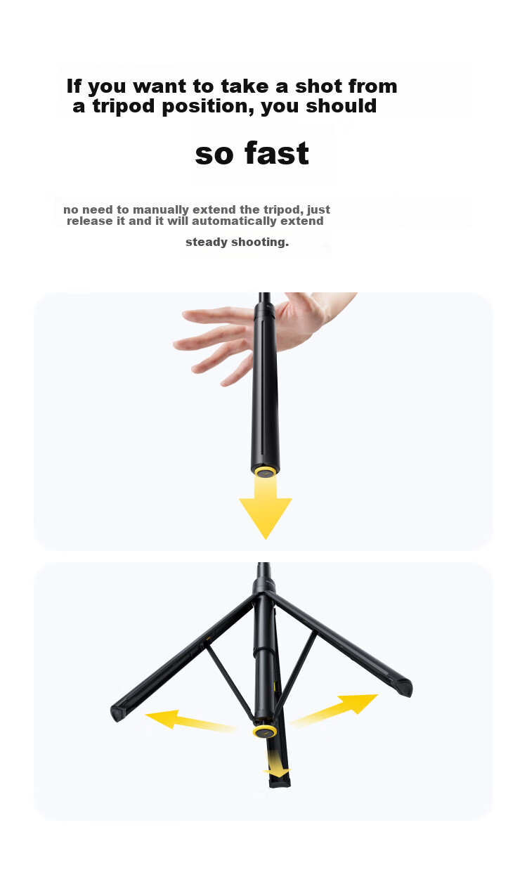 Штатив Insta360 Quick Tripod для камер Insta360 Flow 2 Pro / X Series / Ace Series, алюминиевый сплав, черный