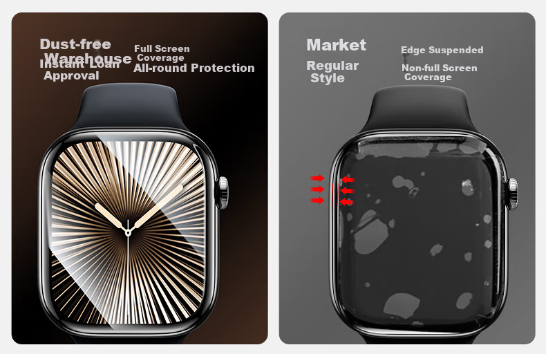 Защитная пленка для экрана Shanmo для Apple Watch Series 11, 46 мм, противоударная, износостойкая, с пылезащитной камерой