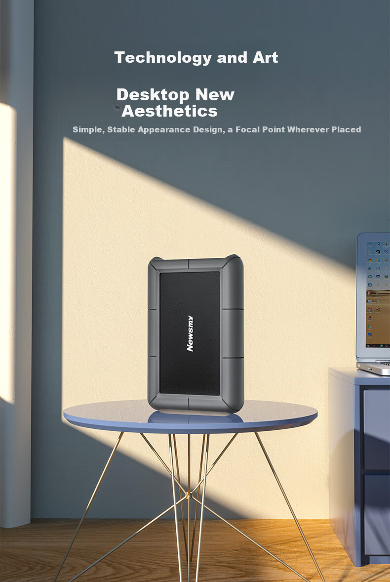 Портативный жесткий диск Newsmy 16TB, 3.5-дюймовое настольное хранилище, серия Xingji, Type-C USB3.1, металлический корпус с силиконовой защитой, большая емкость, домашнее хранилище данных