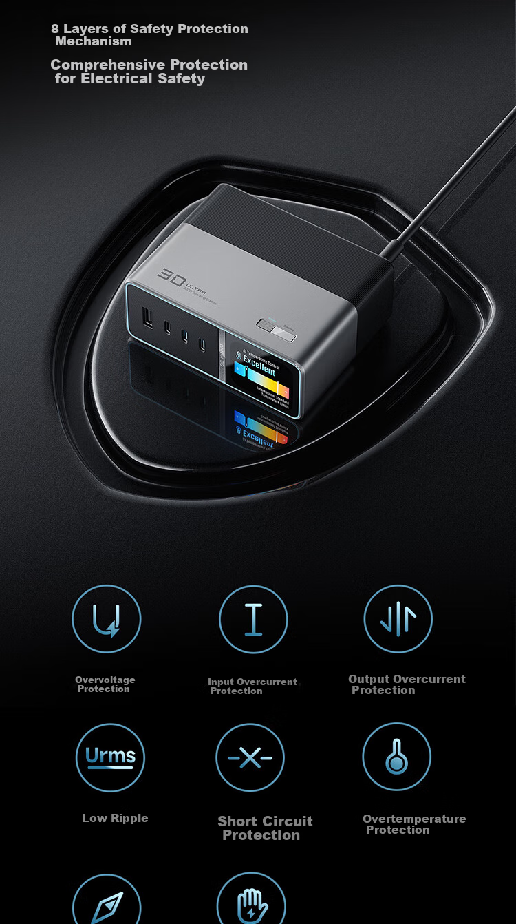 Зарядная станция CUKTECH Kuotai Ke No. 30 Super Power Station Ultra Desktop Charger, 300W, GaN, для ноутбуков, Xiaomi, Apple