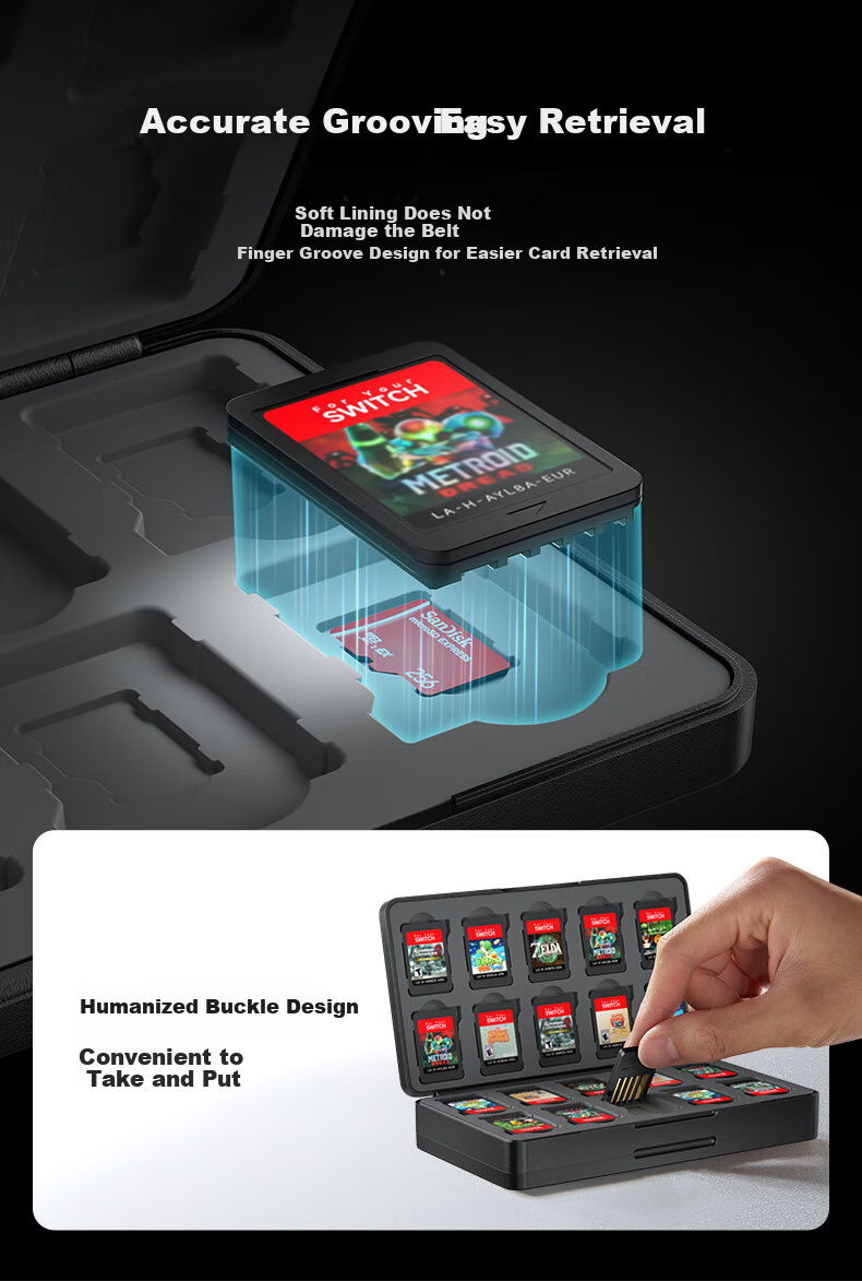 Магнитный держатель для карт JSAUX для Nintendo Switch, OLED, Lite, большой емкости, защитный чехол, аксессуар для консолей 2-го поколения