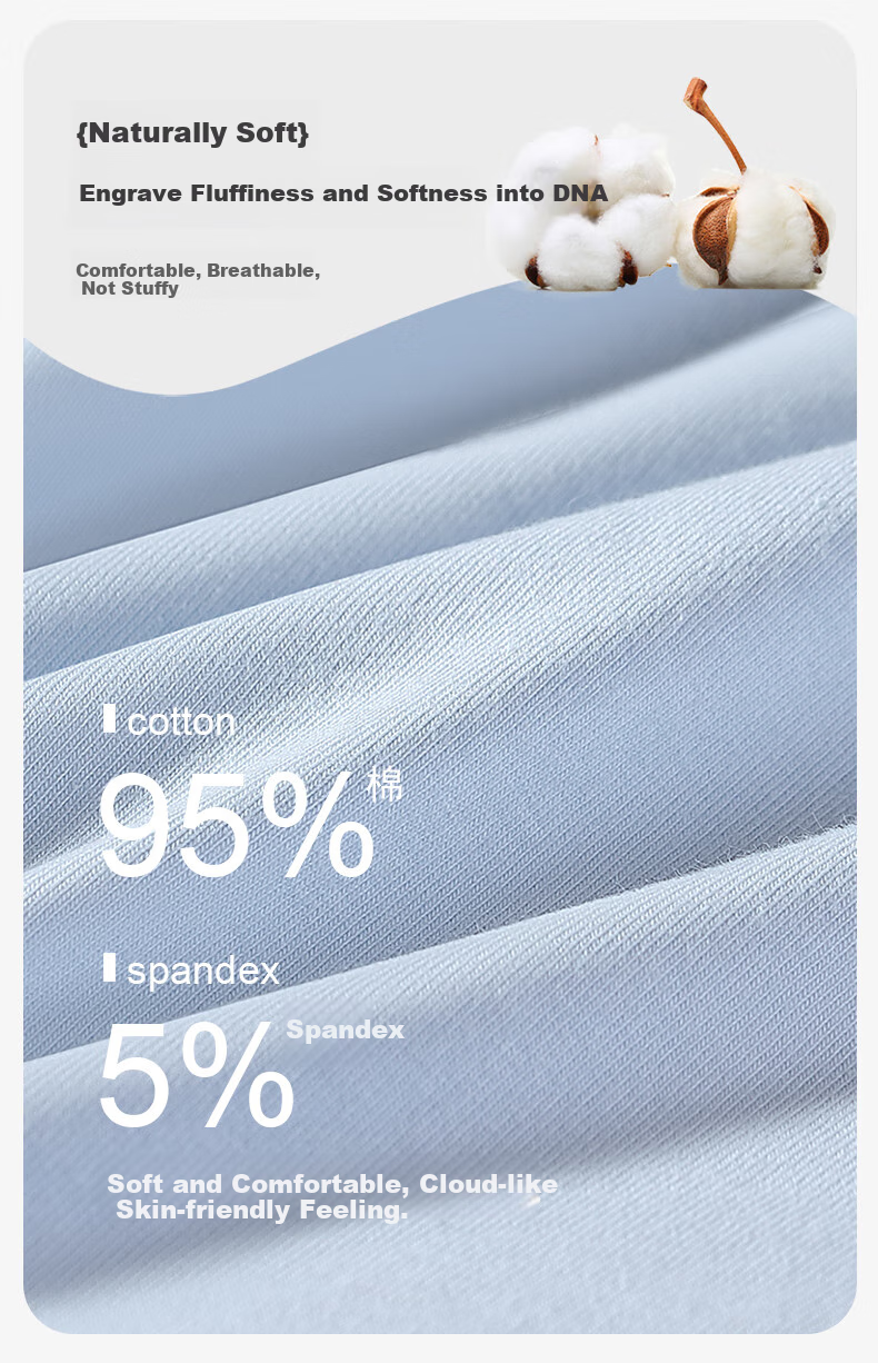 Мужские трусы MiiOW Cotton Premium, 4 пары, размер 2XL, черные + светло-серые + темно-серые + светло-синие